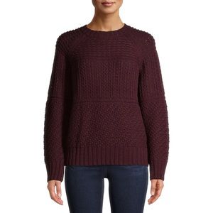 BRAND NEW TIME AND TRU RED MIX STITCHED SWEATER